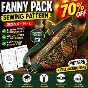 Vintage Floral Belt Bag – Botanical Fanny Pack, Hands-Free Crossbody Waist Bag for Travel & Everyday Use