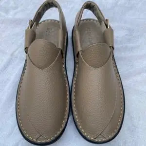 Mochizar Taupe Medicated Comfort Peshawari Chappal – Memory Foam & Sneaker Sole