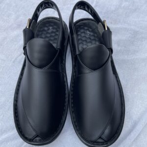 Mochizar Black Medicated Comfort Peshawari Chappal – Memory Foam & Sneaker Sole